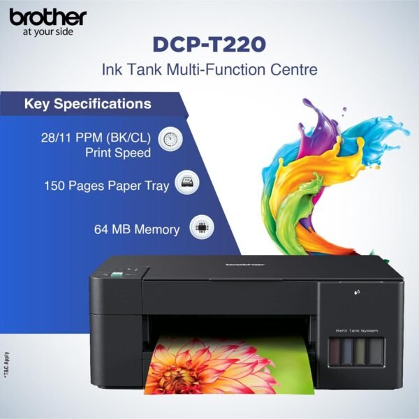 BROTHER DCP-T220 INK TANK PRINTER (P,S,C,)